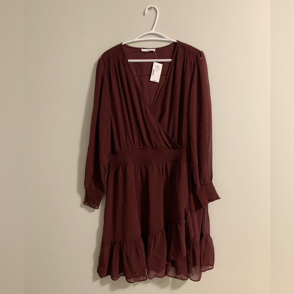 NEW Ricki’s Burgundy Light Knee Length Summer Dress XL - Picture 1 of 5